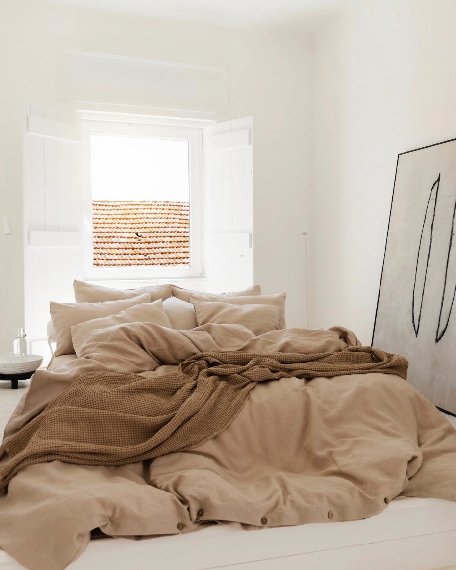Parure de Lit en Lin Naturel · 3 Pièces