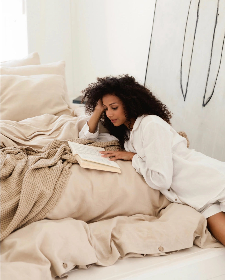 Parure de Lit en Lin Naturel · 3 Pièces