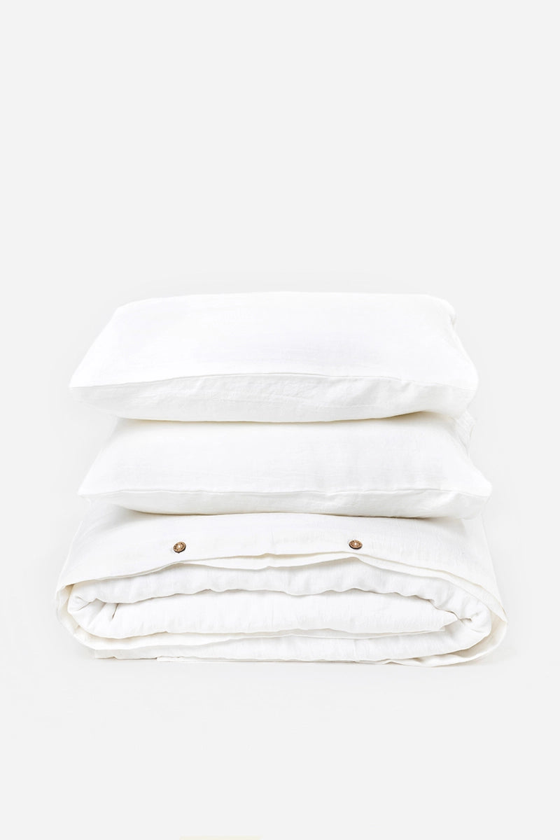Parure de Lit en Lin Naturel · 3 Pièces