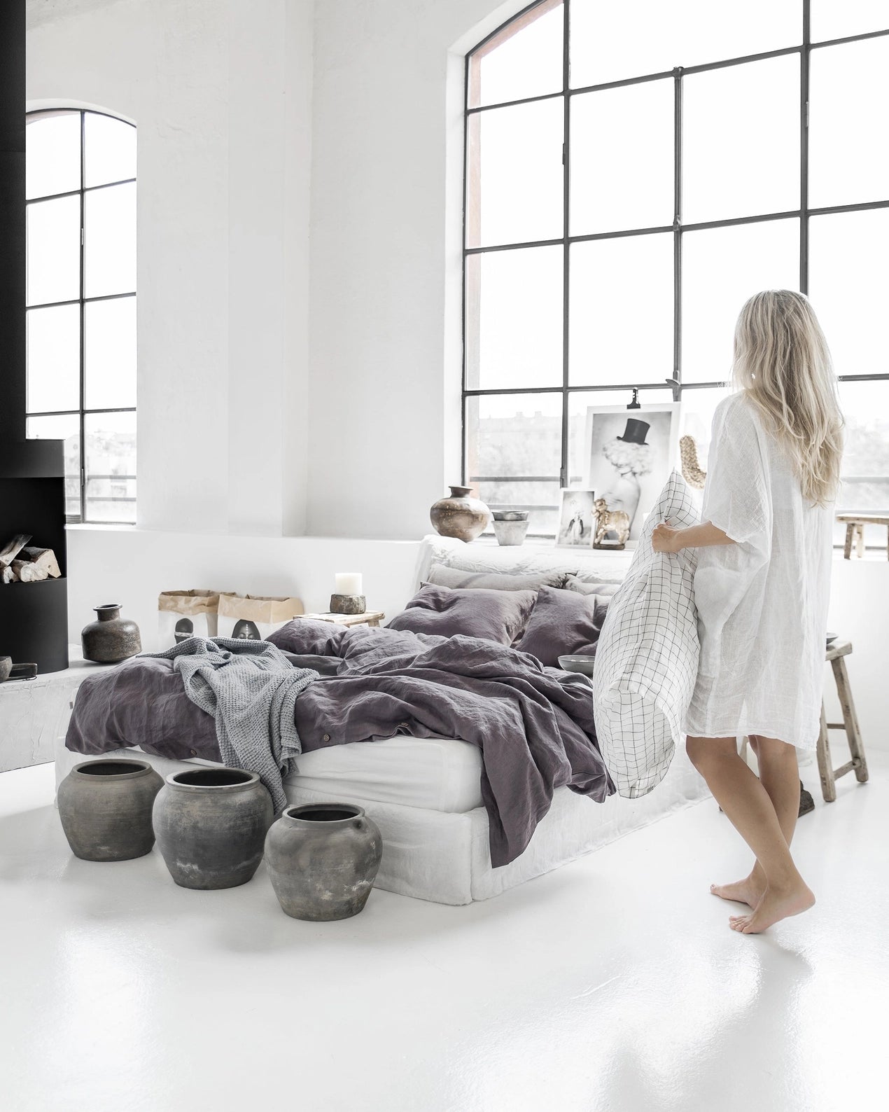 Parure de Lit en Lin Naturel · 3 Pièces