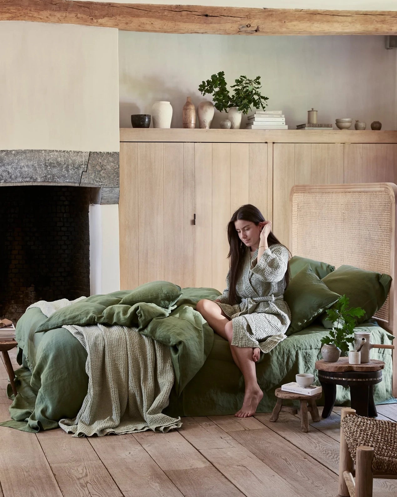 Parure de Lit en Lin Naturel · 3 Pièces