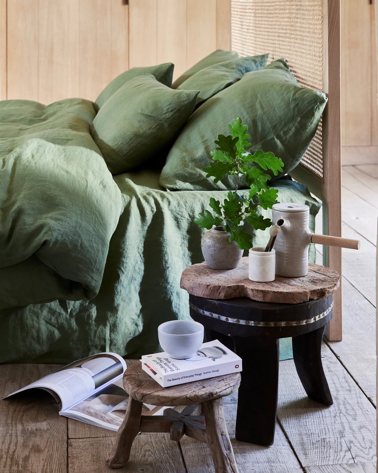 Parure de Lit en Lin Naturel · 3 Pièces